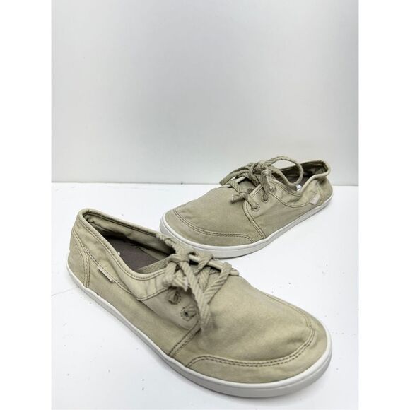 Sanuk Shoes Womens Size 6 Tan Vee K Shawn Sneakers Lace Up Canvas Booties - Picture 7 of 10